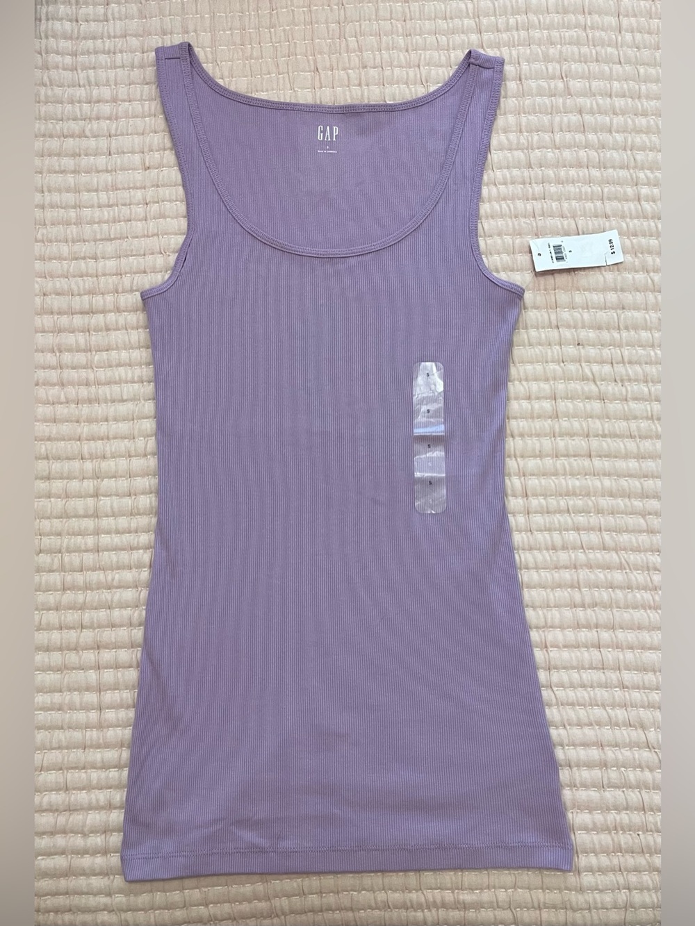 New GAP Fitted Ribbed Tank Top Lavender Light Purple Size Small